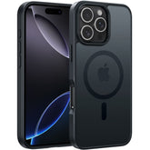 FNTCASE iPhone 16 Pro用電話ケース: マグネット式半透明マット耐衝撃スリム電話カバー - ミリタリーグレードの落下防止ハードバック指紋防止保護ケース